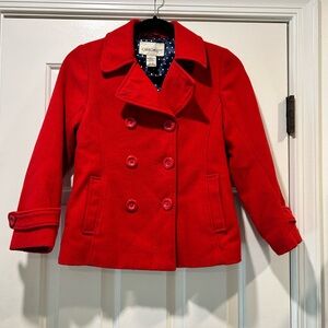 Girls size 7/8 red pea coat. Cherokee brand. Very good condition.